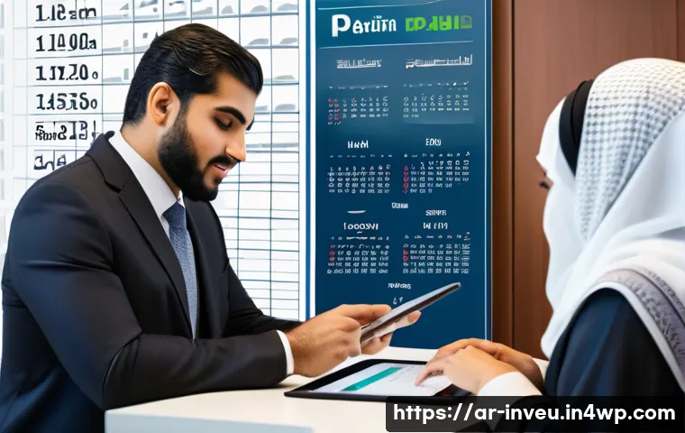 PP 대출의 법적 이슈 및 규제 - A detailed office scene in a modern Middle Eastern bank, showing a professional Arab man in formal a...